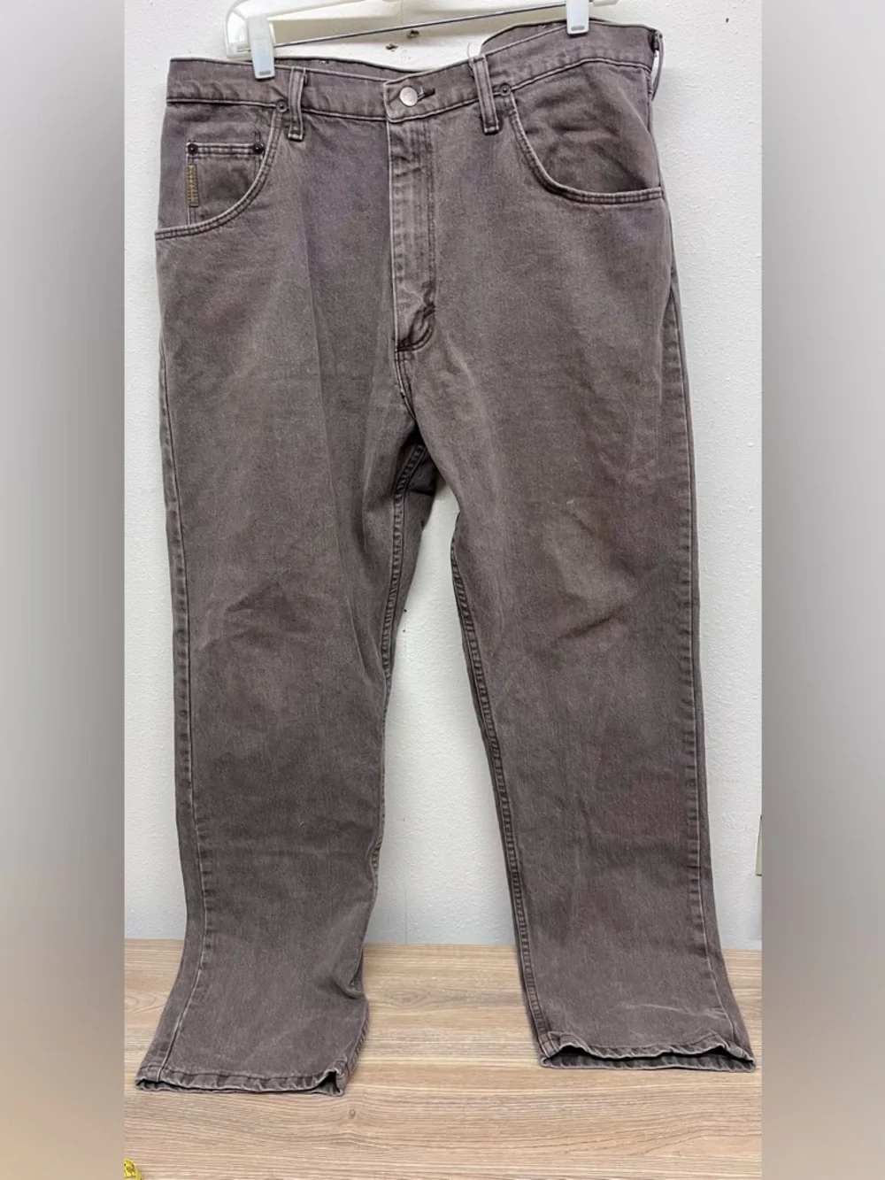 Wrangler Regular Relaxed Fit Tan/Gray Denim Jeans 38x32